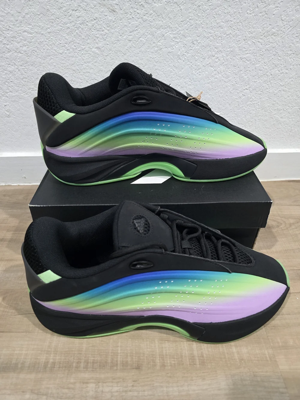 Men's Adidas Nova Gradient Wave Sneakers - Black with Green, Blue & Purple